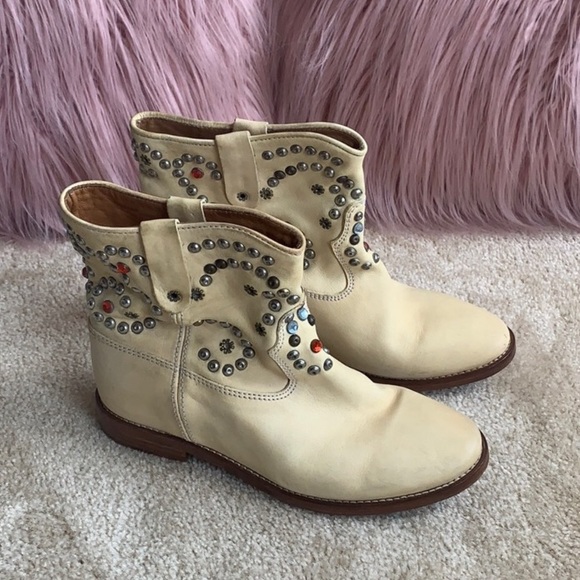 Isabel Marant Shoes - Isabel Marant Yellow Studded Ankle Boots